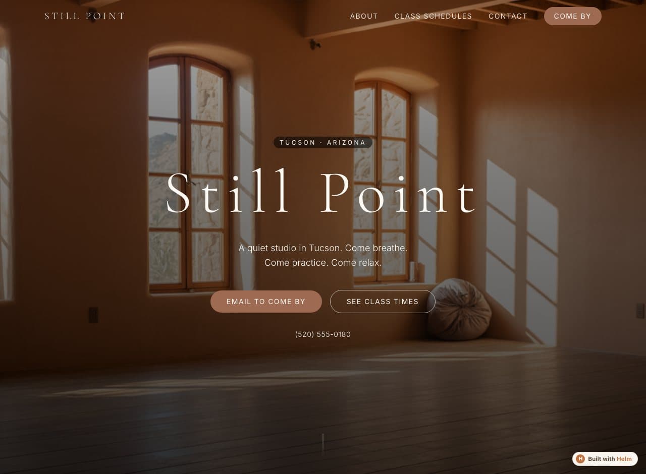 Still Point — a real site built and published with Helm